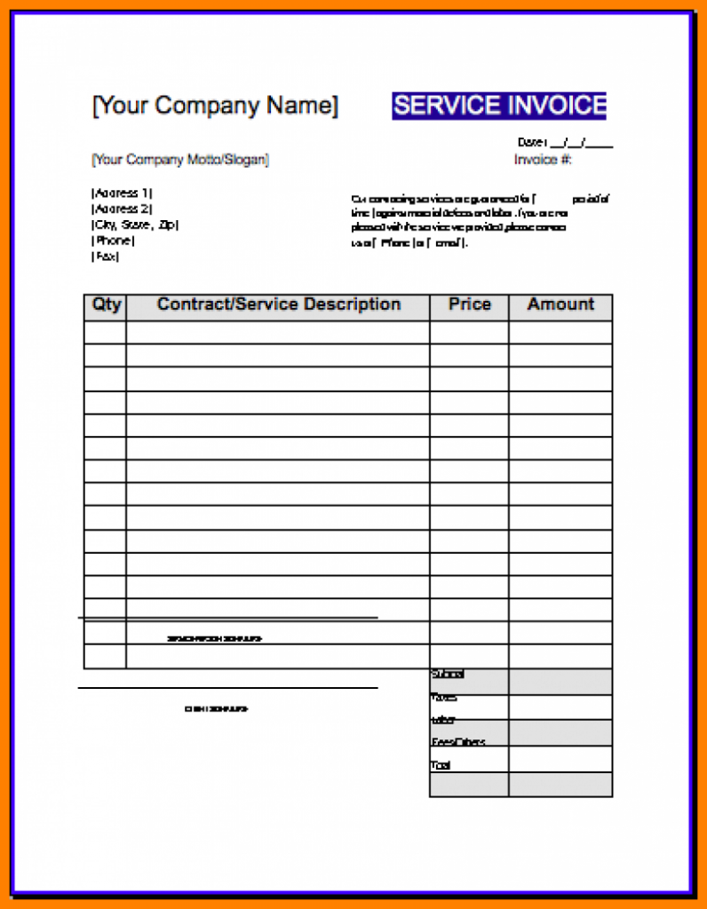 Contractor Invoice Templates