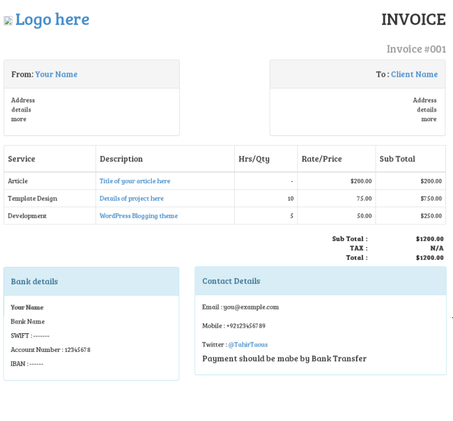 83 Printable Tax Invoice Bootstrap Template PSD File for Tax Invoice Bootstrap Template