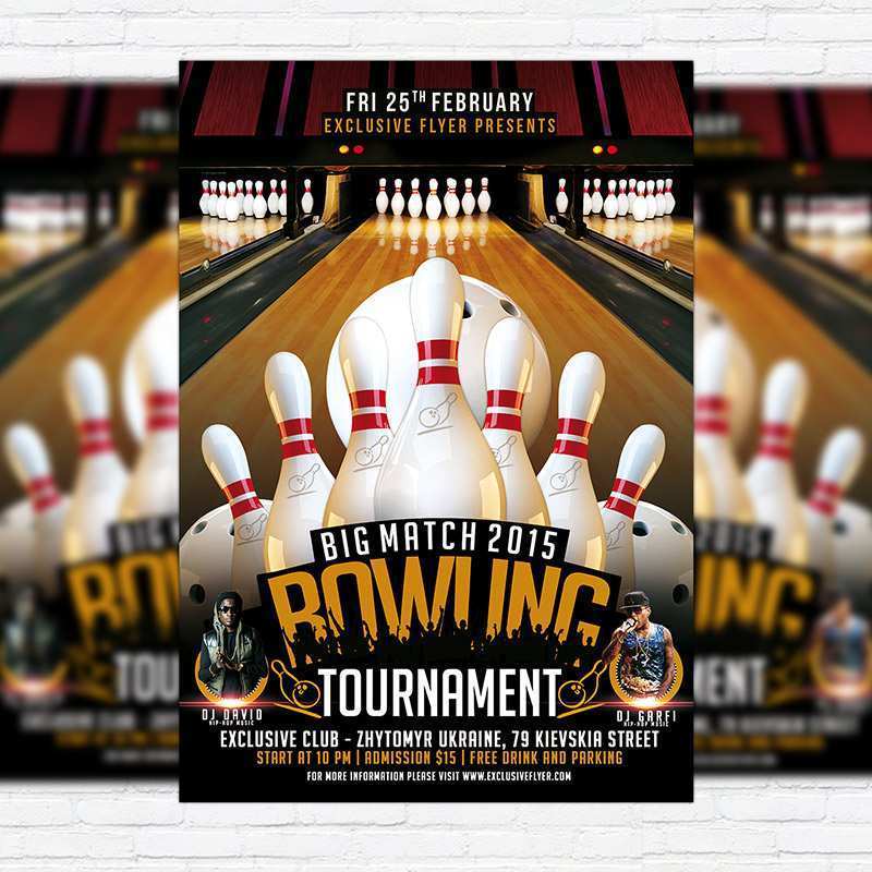 83 Report Bowling Flyer Template Free PSD File for Bowling Flyer Template Free