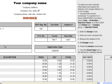 83 Visiting Vat Invoice Template In Excel With Stunning Design by Vat Invoice Template In Excel