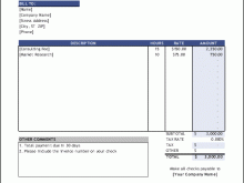 84 Best Blank Hourly Invoice Template in Word with Blank Hourly Invoice Template