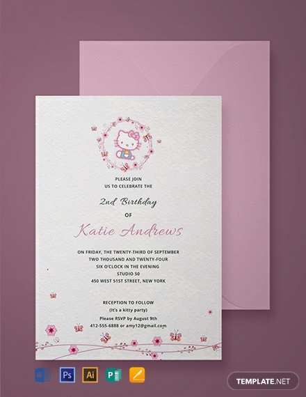 84 Creating Birthday Invitation Card Template Hello Kitty Maker by Birthday Invitation Card Template Hello Kitty