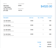 Hotel Proforma Invoice Template