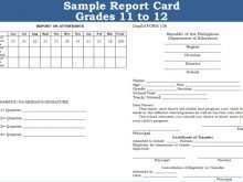 Deped Senior High School Report Card Template