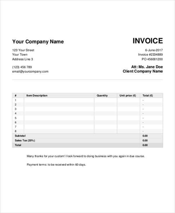 84 Printable Job Invoice Template Word Maker by Job Invoice Template Word