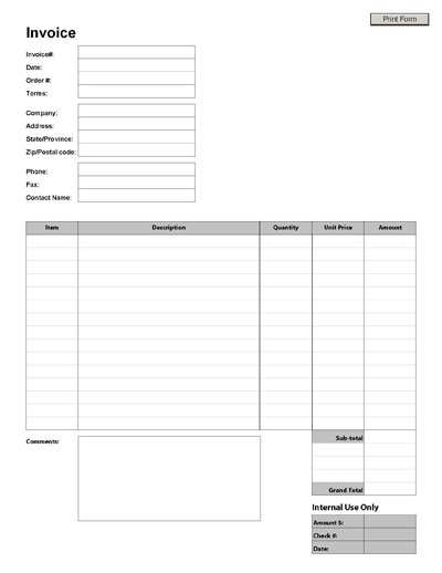 85 Best Invoice Blank Form with Invoice Blank Form