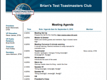85 Creative Toastmasters Meeting Agenda Template Photo for Toastmasters Meeting Agenda Template