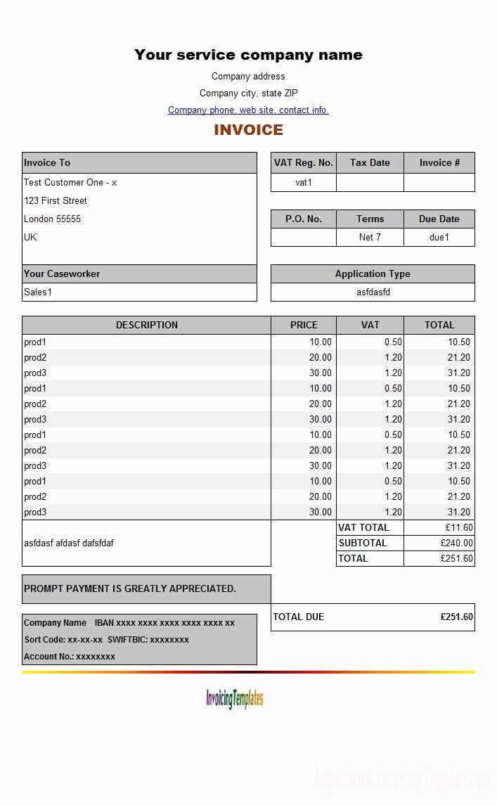 85 Format Vat Invoice Templates Uk Formating for Vat Invoice Templates Uk