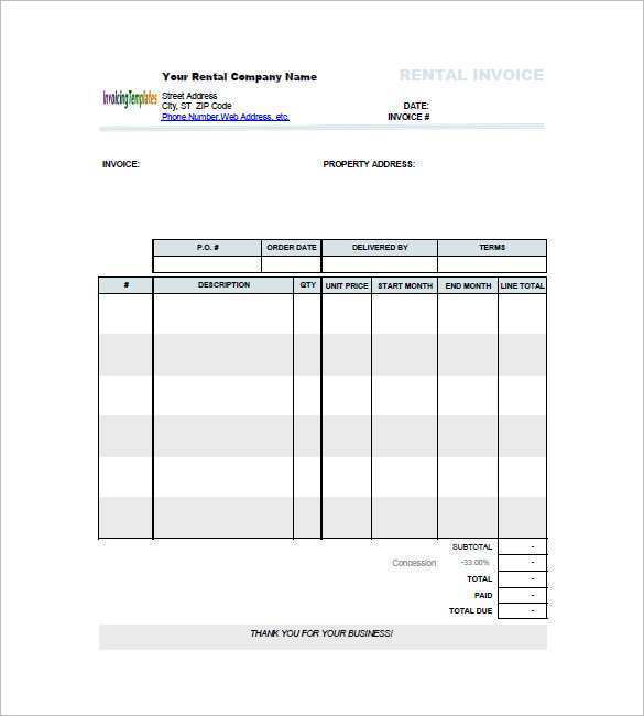 View Rent Invoice Template Pictures