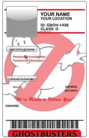 85 Printable Ghostbusters Id Card Template Maker By Ghostbusters