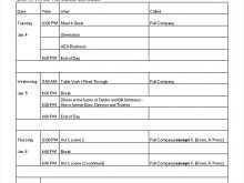 Production Schedule Theatre Template