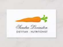 Business Card Template Dietitian