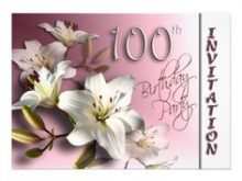 86 Create 100Th Birthday Card Template For Free for 100Th Birthday Card Template