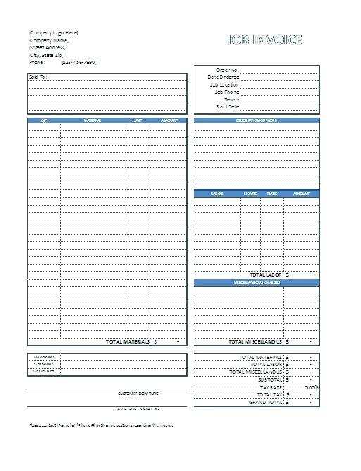 86 Creating Blank Job Invoice Template With Stunning Design by Blank Job Invoice Template