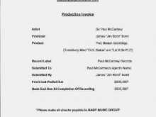 86 Creating Music Artist Invoice Template For Free for Music Artist Invoice Template