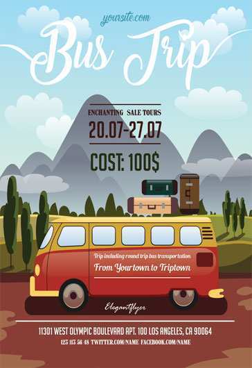 bus trip flyer templates free