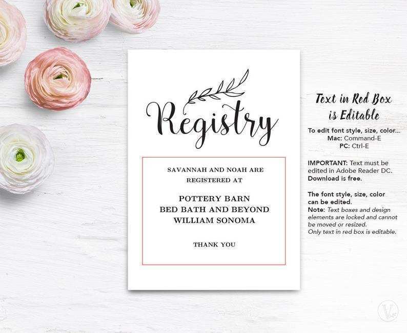 86 Customize Free Printable Wedding Registry Card Template Now With Free Printable Wedding Registry Card Template Cards Design Templates
