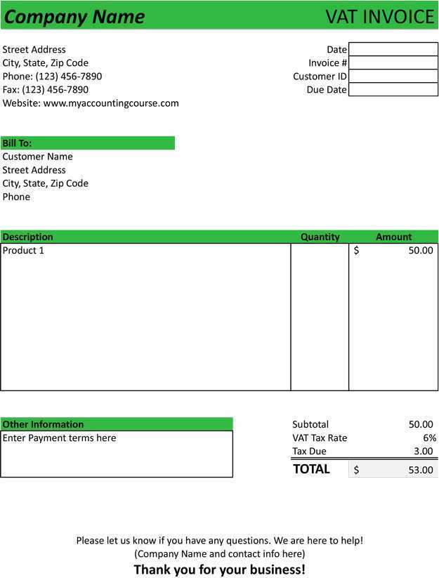 86 Free Blank Vat Invoice Template Formating by Blank Vat Invoice Template