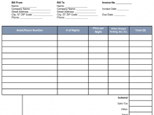 86 Free Hotel Room Invoice Template Formating by Hotel Room Invoice Template