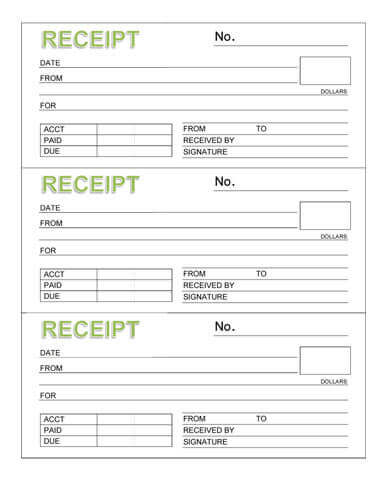 86 Free Printable Blank Receipt Template Pdf for Ms Word by Blank Receipt Template Pdf