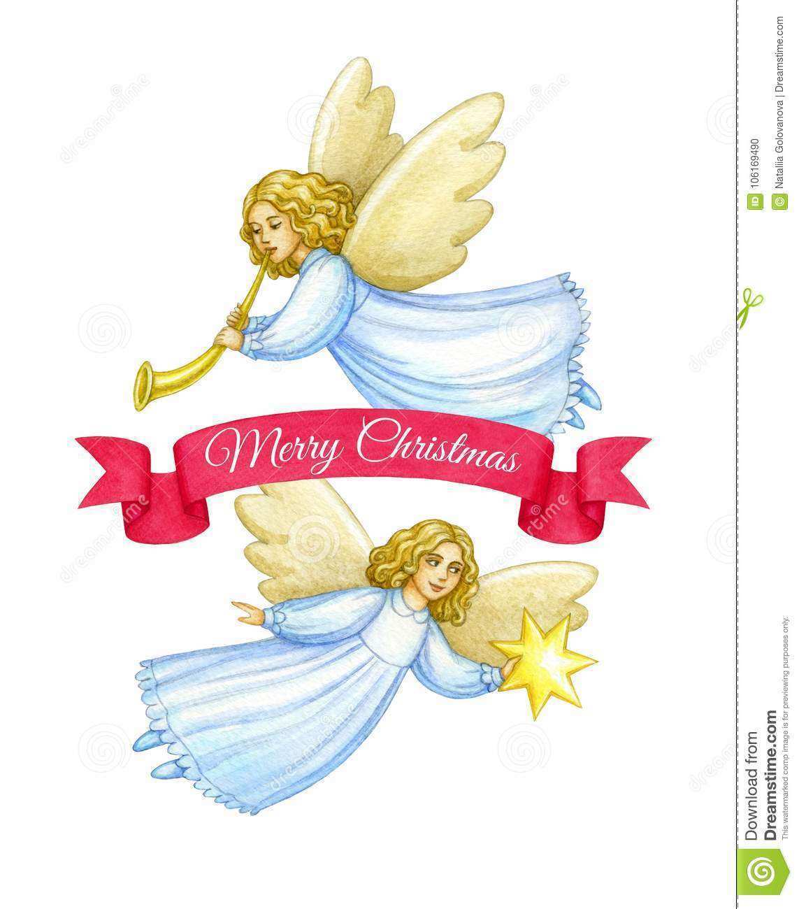 86 Free Printable Christmas Card Angel Template Photo for Christmas Card Angel Template