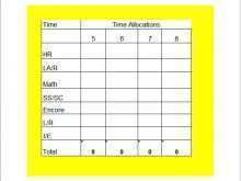 Sample Class Schedule Template