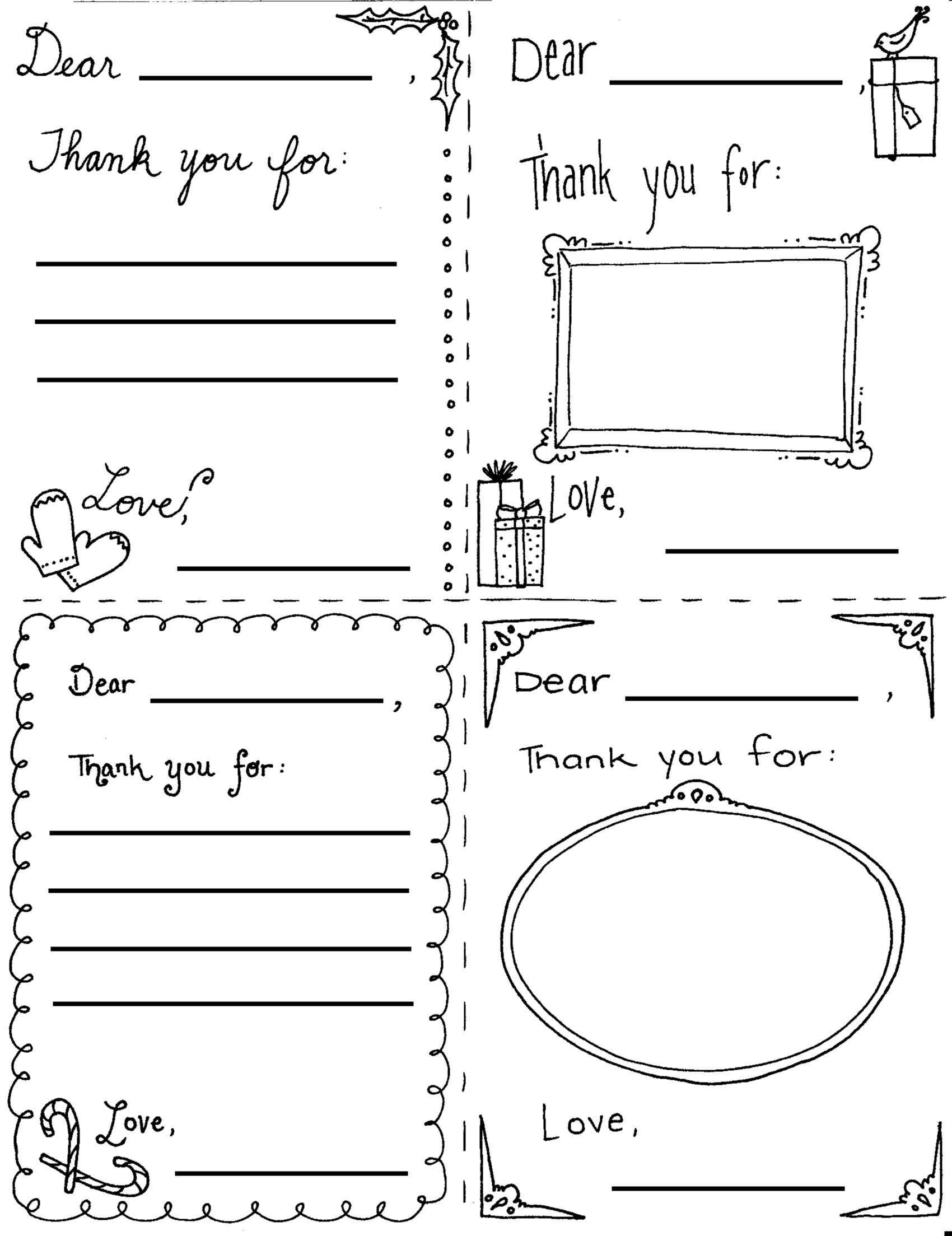 Free Printable Christmas Thank You Card Templates - Cards Design For Free Templates For Cards Print