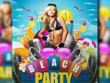86 Report Beach Party Flyer Template With Stunning Design by Beach Party Flyer Template
