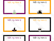 86 Standard Halloween Name Card Template PSD File with Halloween Name Card Template