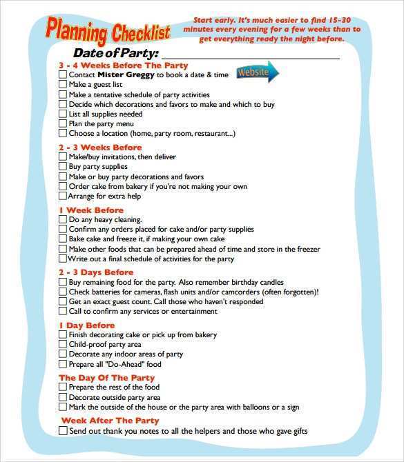 86 Visiting Birthday Party Agenda Template Now with Birthday Party Agenda Template