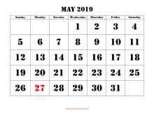 86 Visiting Daily Calendar Template May 2019 Maker for Daily Calendar Template May 2019
