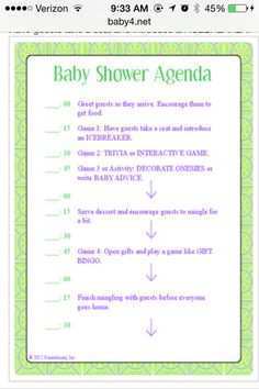 87 Baby Shower Agenda Example for Baby Shower Agenda Example