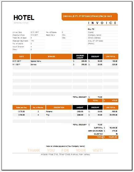87 Create Hotel Invoice Template Xls in Word by Hotel Invoice Template Xls