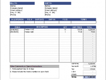 Invoice Template No Company