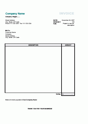 87 Creating Basic Personal Invoice Template With Stunning Design by Basic Personal Invoice Template