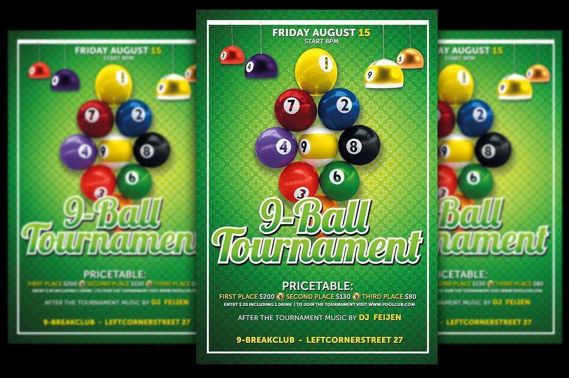 Free Pool Tournament Flyer Template Cards Design Templates