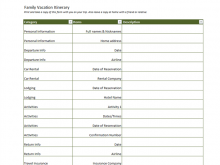 Travel Agenda Template Word