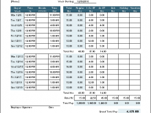 Time Card On Excel Free Template