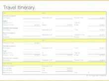 Sample Travel Itinerary Template Excel