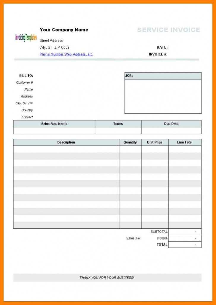 87 Report Blank Service Invoice Template Pdf Maker by Blank Service ...