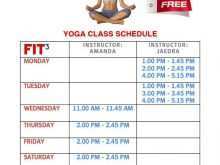 87 Standard Yoga Class Schedule Template Now for Yoga Class Schedule Template