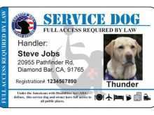 87 The Best Free Printable Service Dog Id Card Template in Photoshop by Free Printable Service Dog Id Card Template