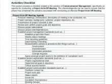 88 Adding Kickoff Meeting Checklist And Agenda Template With Stunning Design with Kickoff Meeting Checklist And Agenda Template