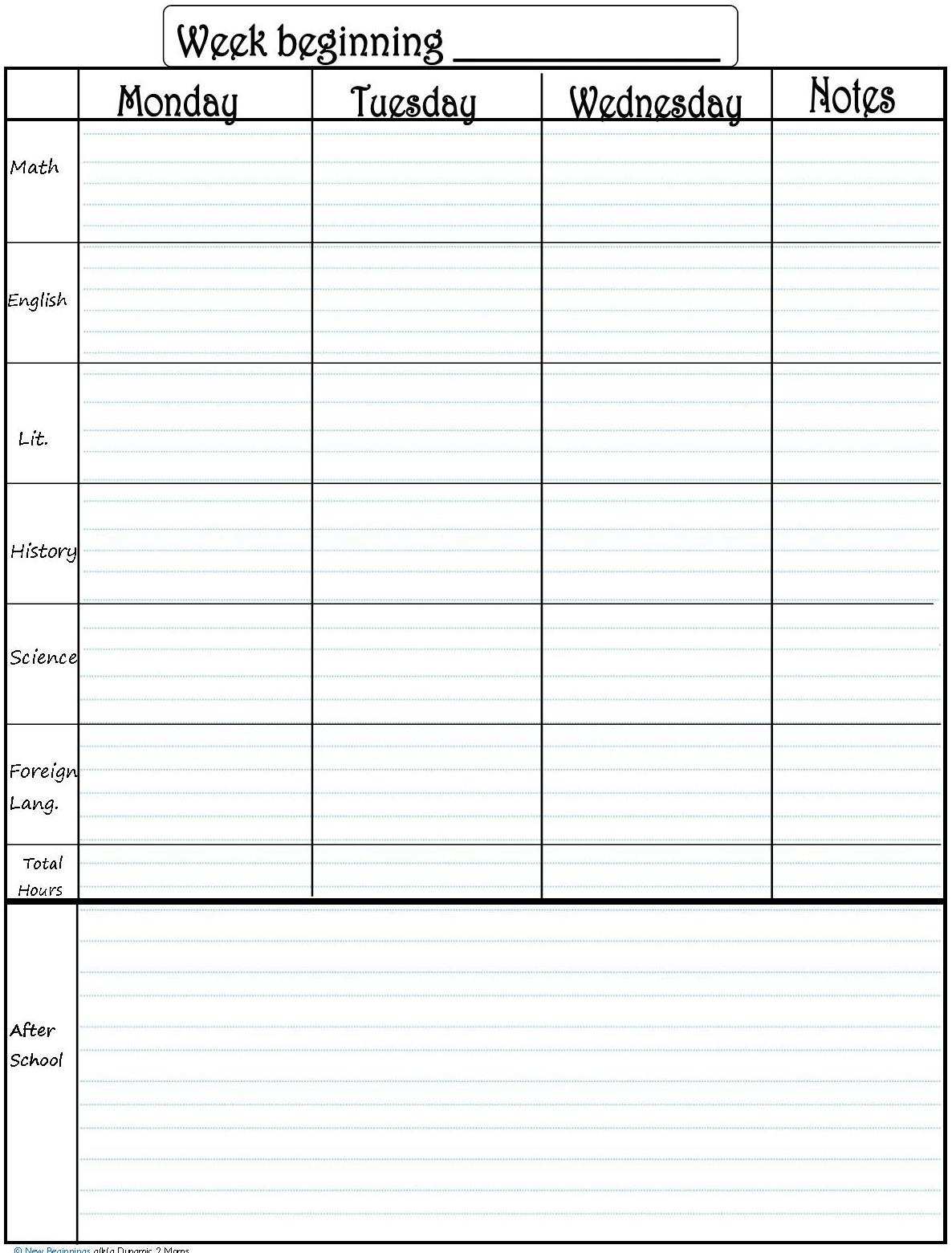 88 Adding School Planner Template Printable for Ms Word with School ...