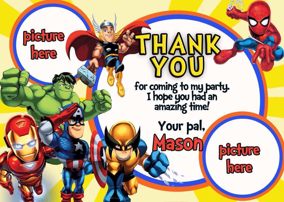 88 Creating Avengers Thank You Card Template PSD File by Avengers Thank You Card Template