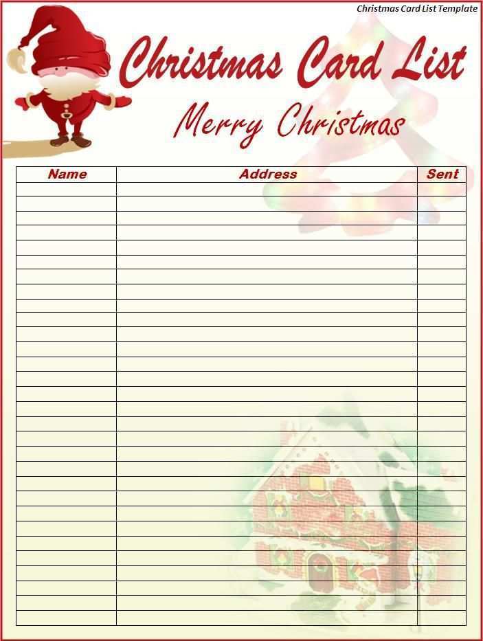 88 Creating Christmas Card List Template Microsoft Word Maker for Christmas Card List Template Microsoft Word
