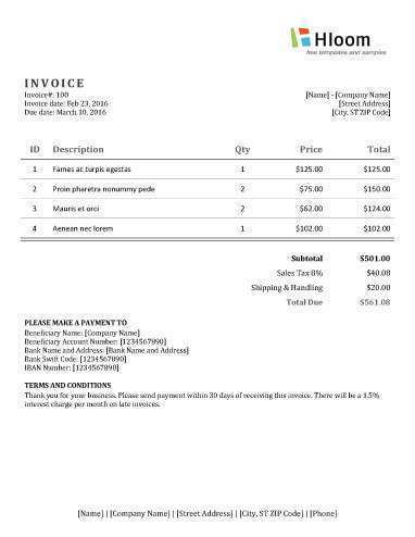 88 Creating Invoice Template Doc Formating with Invoice Template Doc