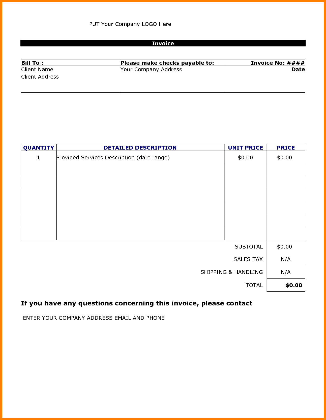 23 Creating Personal Invoice Template Uk Word Templates with With Regard To Invoice Template Word 2010
