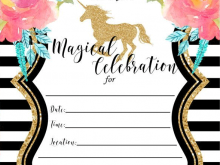88 Customize Our Free Unicorn Invitation Card Template Free Formating for Unicorn Invitation Card Template Free