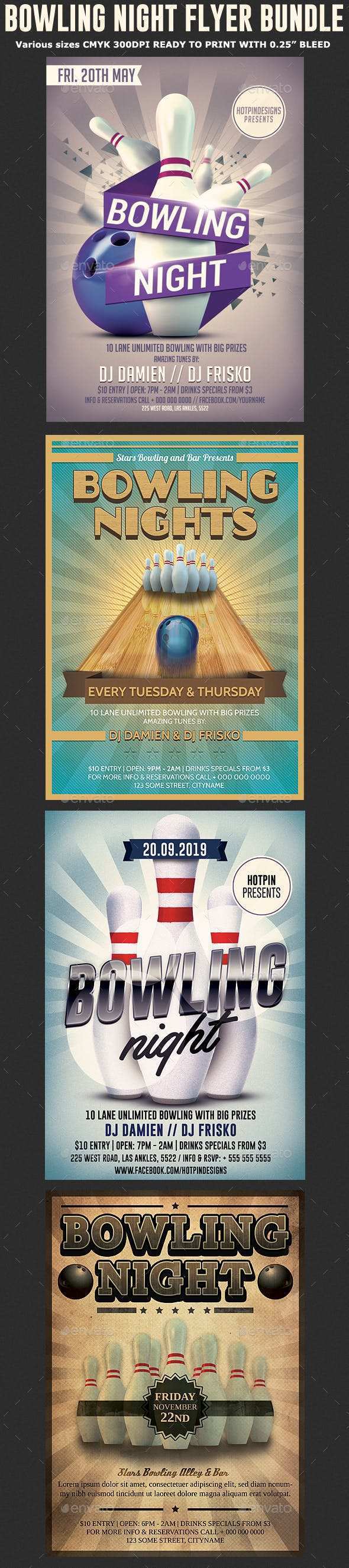 88 Format Bowling Night Flyer Template by Bowling Night Flyer Template